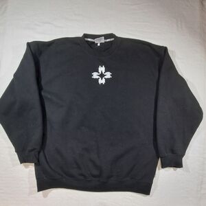 Men's Black Crewneck Sweater with Emblem